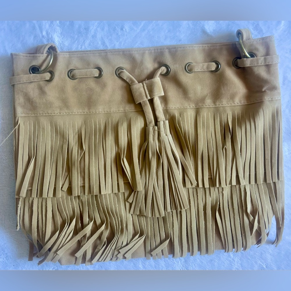 Tan Suede Tote Bag
